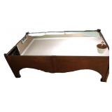 Copper & Wood Mirror Top Coffee Table