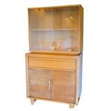 MCM Blonde Wood Two-Piece China Cabinet