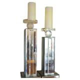 Mirrored & Acrylic Pillar Candle Stands