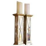 Mirrored Pillar Candle Stands