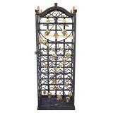 Wrought Iron Wine Rack w/ Lockable Front