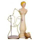 Jewelry Organizer, Porcelain Lady Necklace Stand +