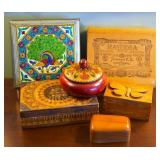 Group of Wood Trinket & Jewelry Boxes