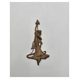 Antique Nouveau Brass Figural Piece