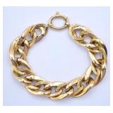 13.4g 14k Gold Large Curb Link Chain Bracelet