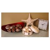 Seashells, Decorative Bowl & Clock