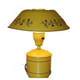 Vintage Yellow Toleware Metal Lamp