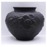 Tiffin Poppy Black Amethyst Satin GlassVase