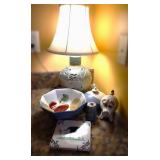 Collection of Signed Art Pottery & Lamp