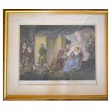 Shakespeare Hand Colored Etching Print