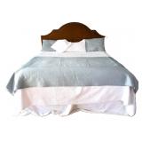 King-size Bed Frame, Upholstered Headboard, Linens