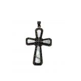Sterling Silver MOP & Marcasite Cross Pendant