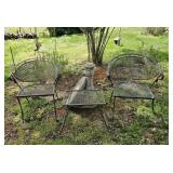 Outdoor Chairs, Table & Bird Bath++