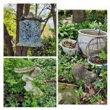 Flower Pots, Cherub Stand & Hanging Lantern