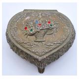 Antique Heart Jewelry / Trinket Box