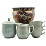 Asian Style Ceramics & Flower Pot