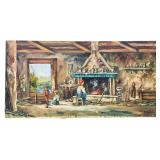 Mid-Century Impressionist Interior Genre Scene