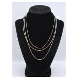 18.7g Sterling Silver Cable & Box Chain Necklaces