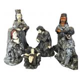 Neo Gothic Papier Mache Nativity Scene