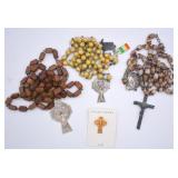 Irish Catholic Wood & Natural Stone Bead Rosary