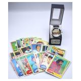 Baseball Hall of Fame Watch & 1981 Topps Cards