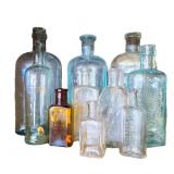 Antique Glass Apothecary Bottles