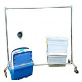 Clothing Rack & Storage Totes (Not All Have Lids)