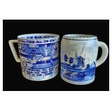 Handpainted Delfts & Crown Devon Mugs