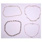 16.1g Sterling Silver Ankle Bracelets (4)