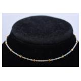 3.2g 14k White & Yellow Gold Ankle Bracelet