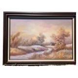 Vintage Country Lane Landscape Painting