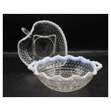 Clear Opalescent Hobnail Trinket Bowls