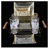 MCM Rose Motif Tumblers, Briard Plates ++