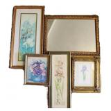 Iris / Floral Art & Wall Mirror - Some Signed