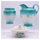 Antique Vanity Porcelain Vase, Pitcher & Soap Dish