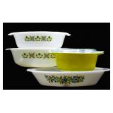 Fire King Meadow Green & Blueberry Baking Pans +