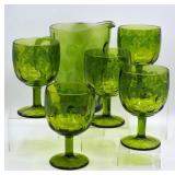 Hazel Atlas Eldorado Pitcher & Grapevine Glasses