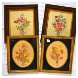 Antique Floral Prints Framed