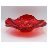 Red Amberina Art Glass Bowl