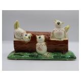 Vintage Birds on Log Planter