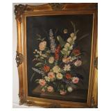 Signed Floral Still Life Painting in Ornate Frame