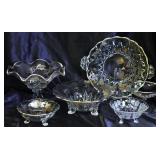 Silver Trim Glass Servingware Bowls & Platter