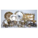 Large Group of Silver Plate Servingware