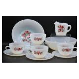 Fire King Primrose Milk Glass Bowls, Cups, Saucer