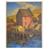 Original Oil on Canvas Harbor Seascape Painting