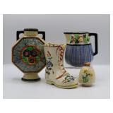 Japan Majolica Style Pottery & S&P