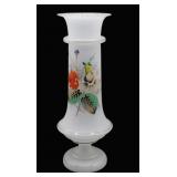 Hand Painted Bristol Glass Mantle Vase