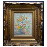 Hand Painted Floral Still Life Painting Signed GG