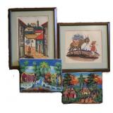 Group of Signed Paintings & Colored Sketches
