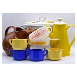 Group of Vintage Ceramics, Pitcher, Casserole +